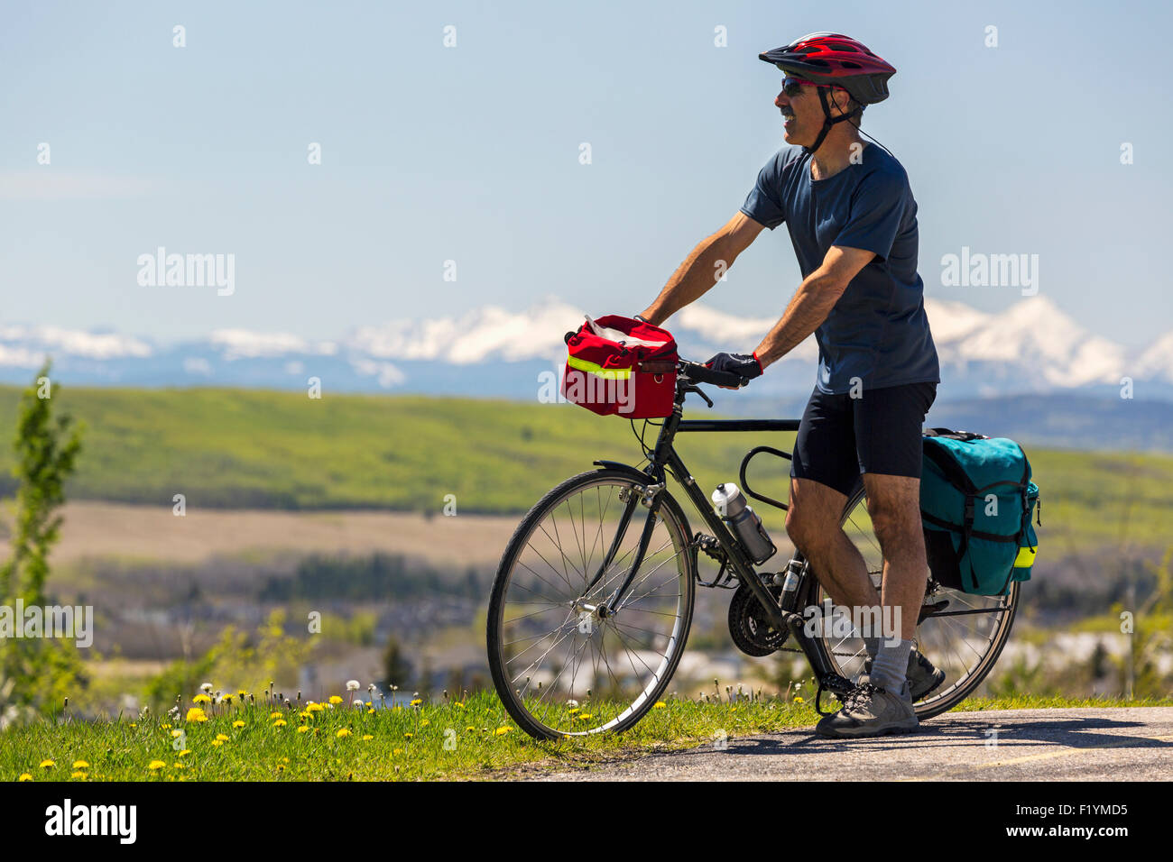Canada,Bicycle,Cyclist,Mature Man Stock Photo