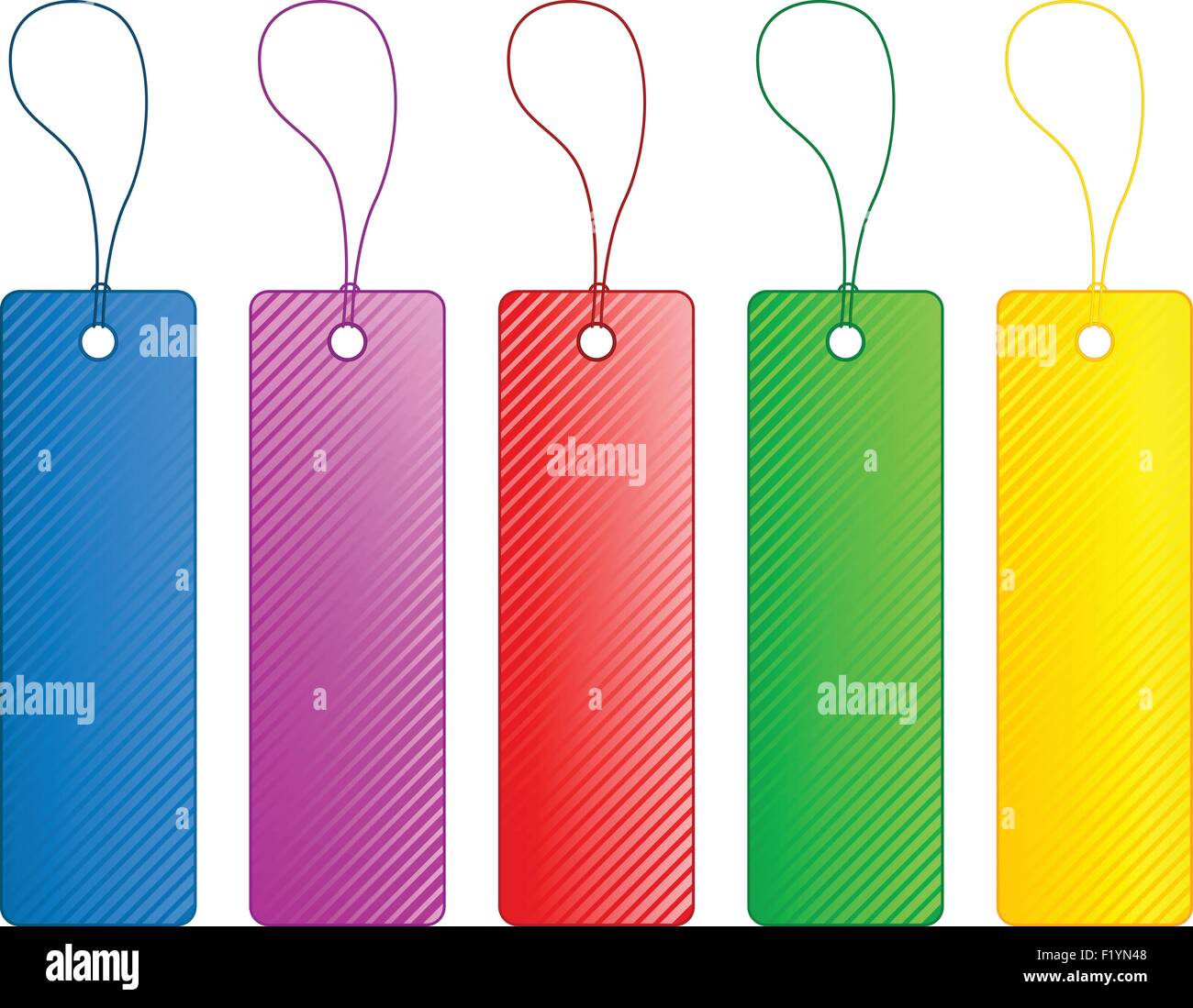 Set of sale tags with string. Vector illustration Stock Vector Image