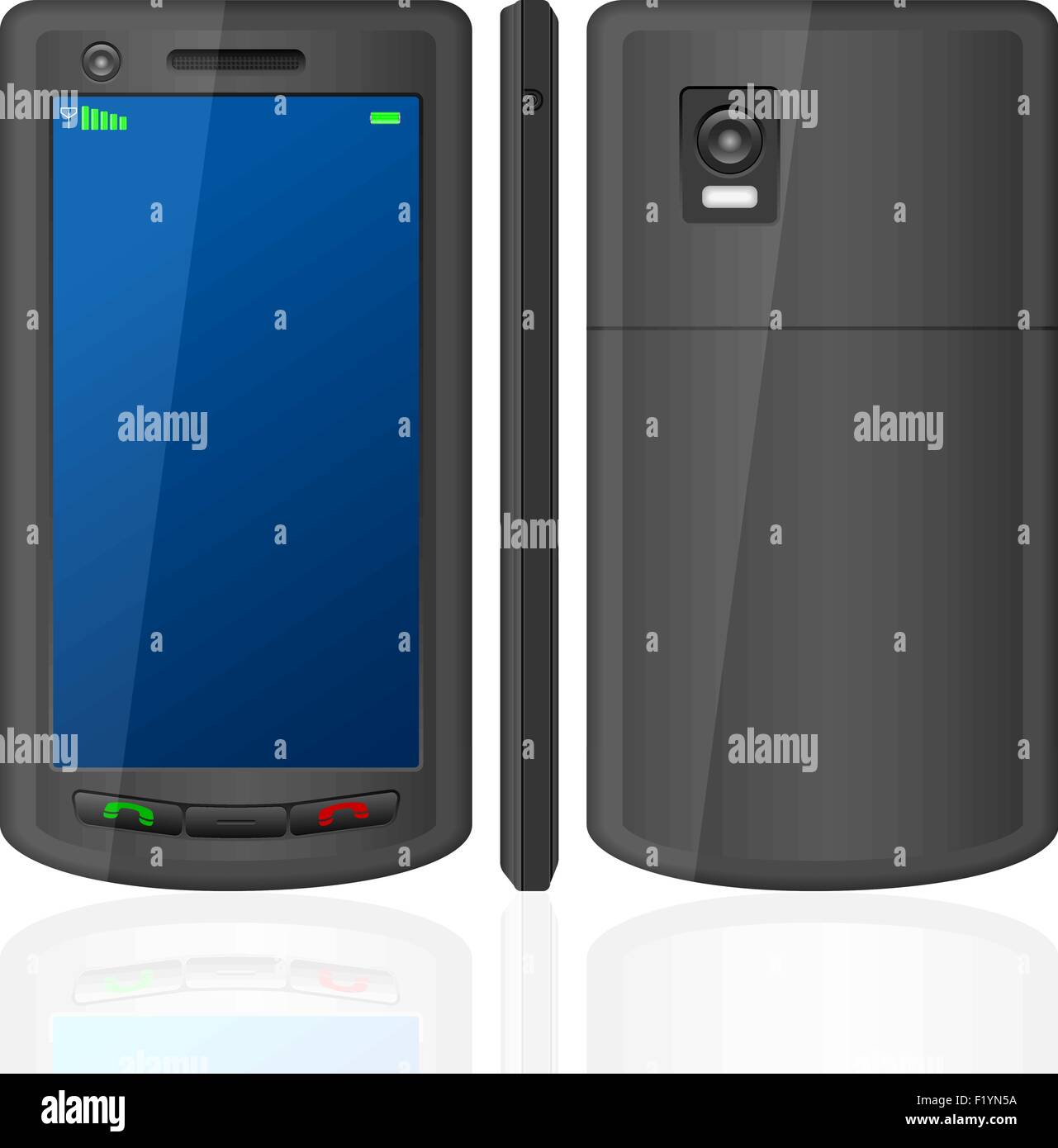 Mobile phone on white background. Vector illustration. Stock Vector