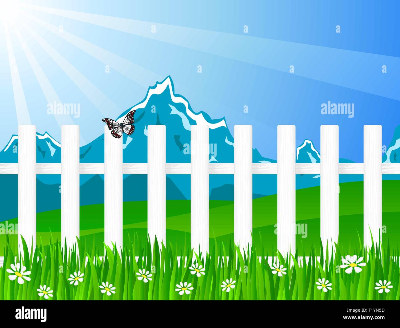 Beautiful rural landscape view. Vector illustration Stock Vector Image ...