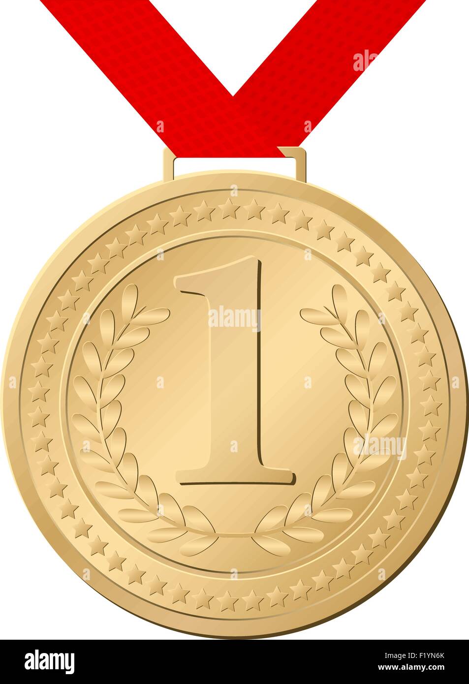 Gold medal isolated on a white background. Vector illustration. Stock Vector