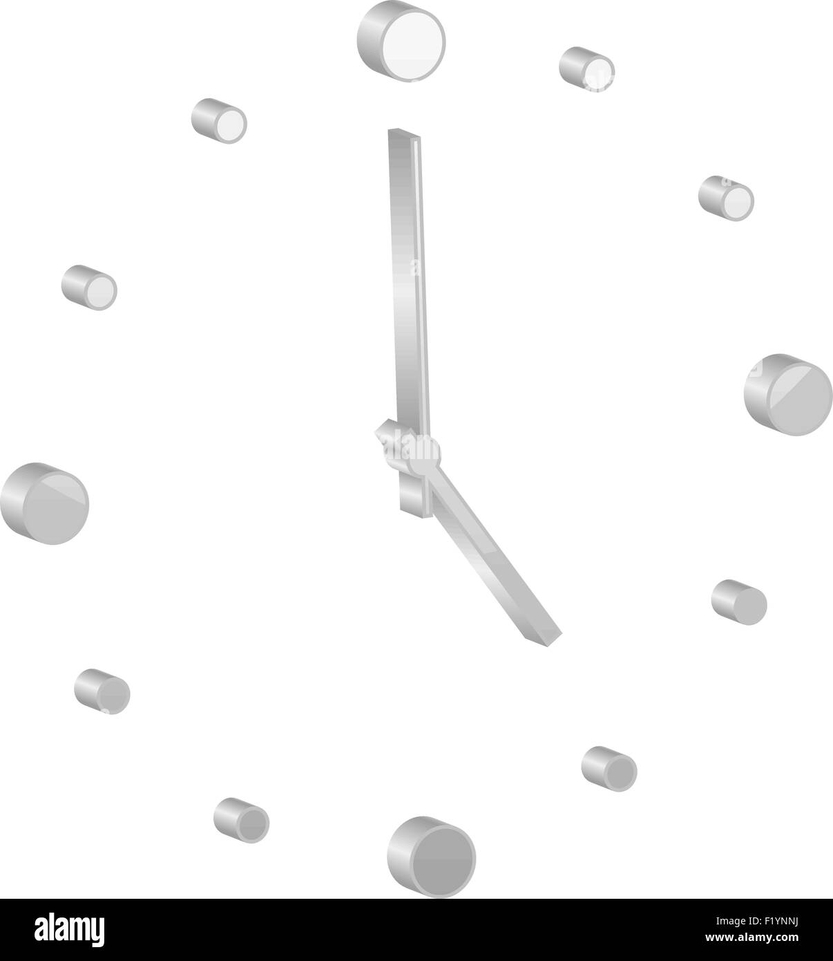Grey clock symbol on a white background. Vector illustration Stock