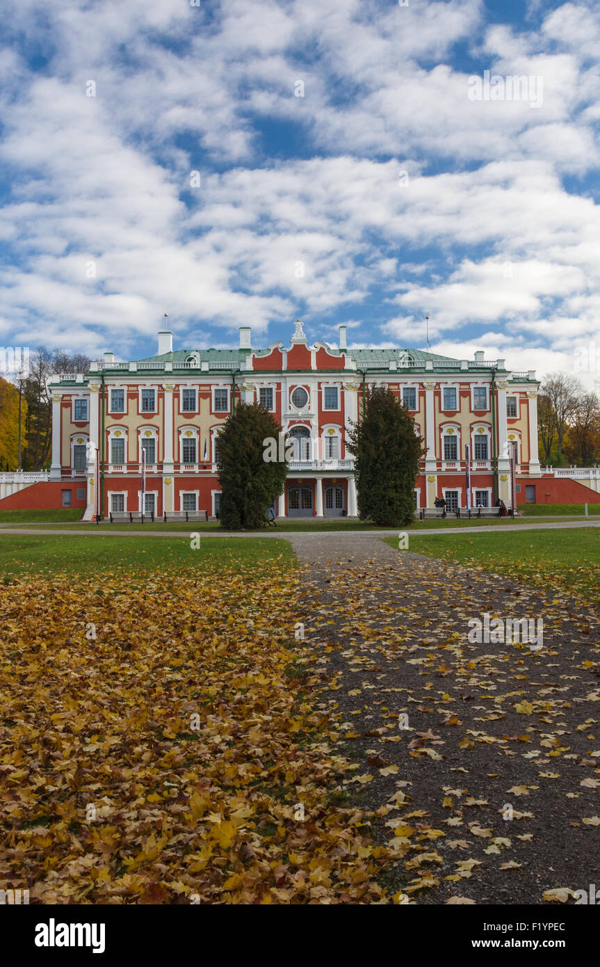 Kadriorg Palace under blue sky, autumn scene, Tallinn, Estonia Stock Photo