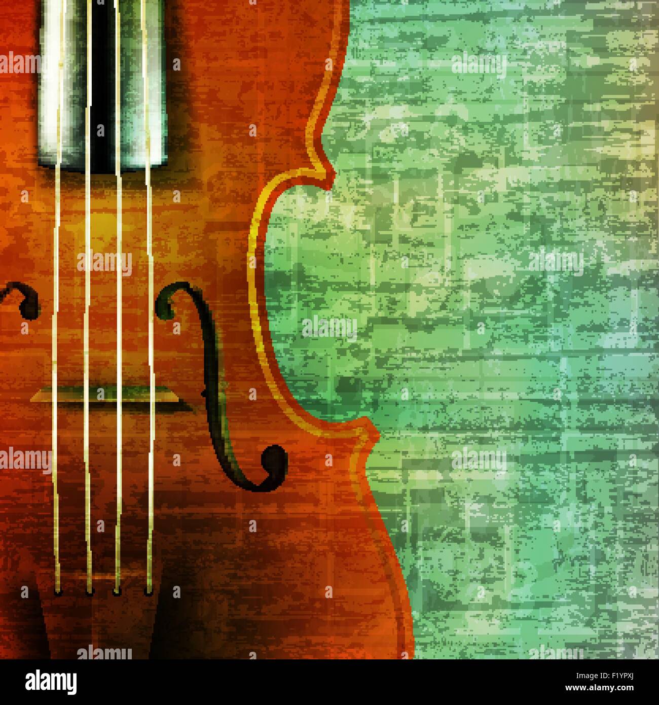 abstract music grunge vintage background with violin vector ...