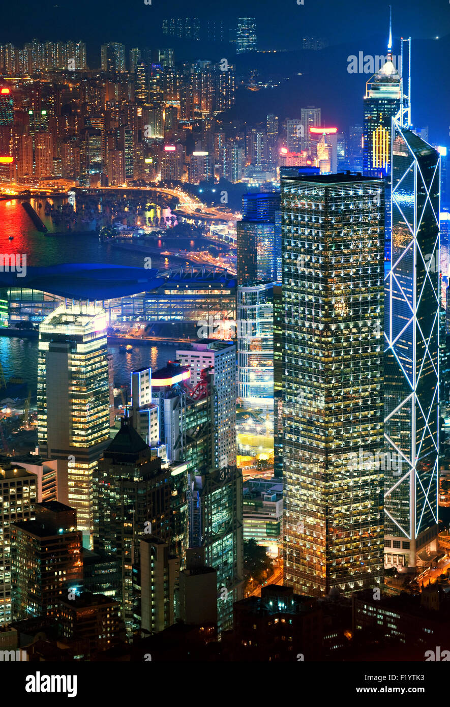 Hong Kong downtown at night Stock Photo - Alamy
