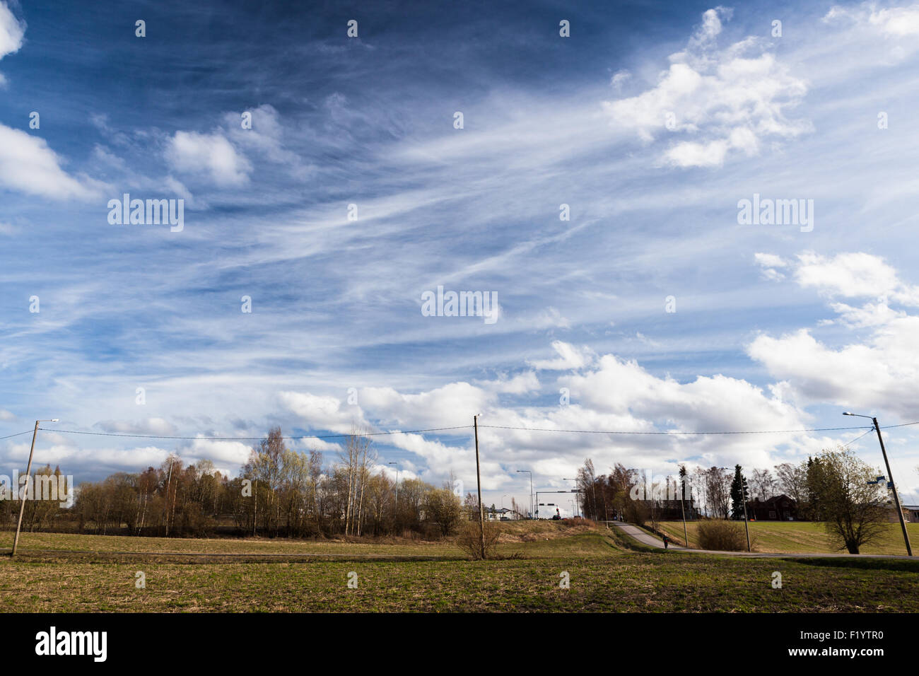 Long cirrus clouds skyscape Stock Photo