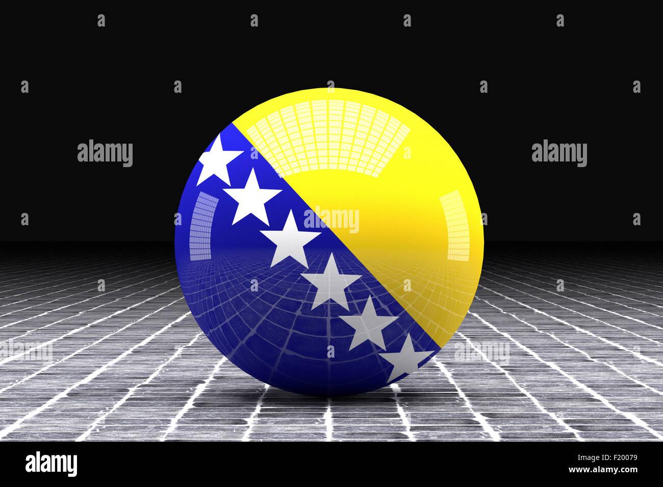 3d rendering of a bosnia herzegovina flag on a sphere Stock Photo - Alamy