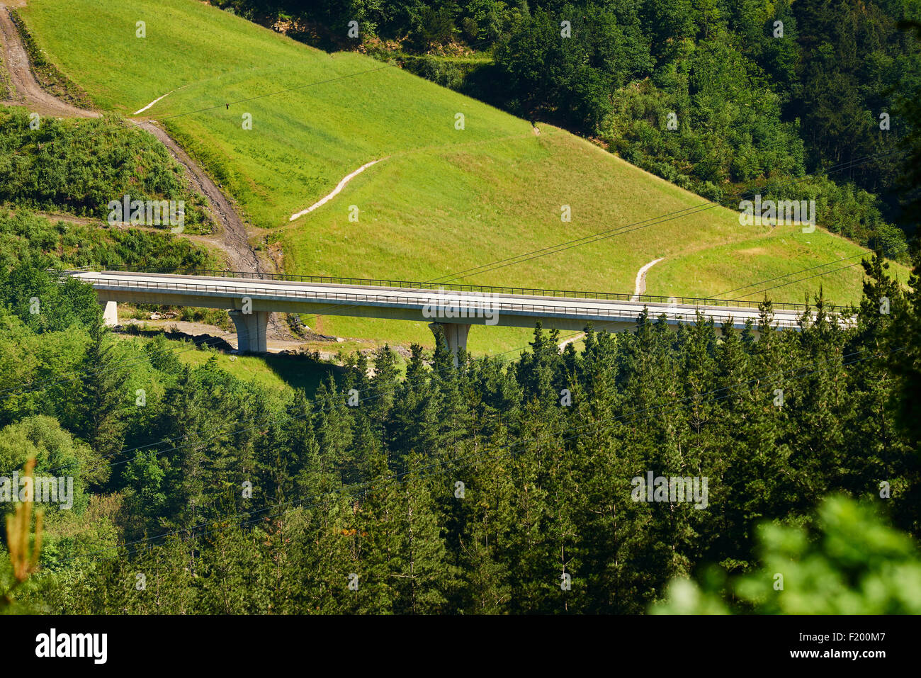 Bridge of Highway in Durango, Biscay, Basque Country, Euskadi, Spain, Europe Stock Photo