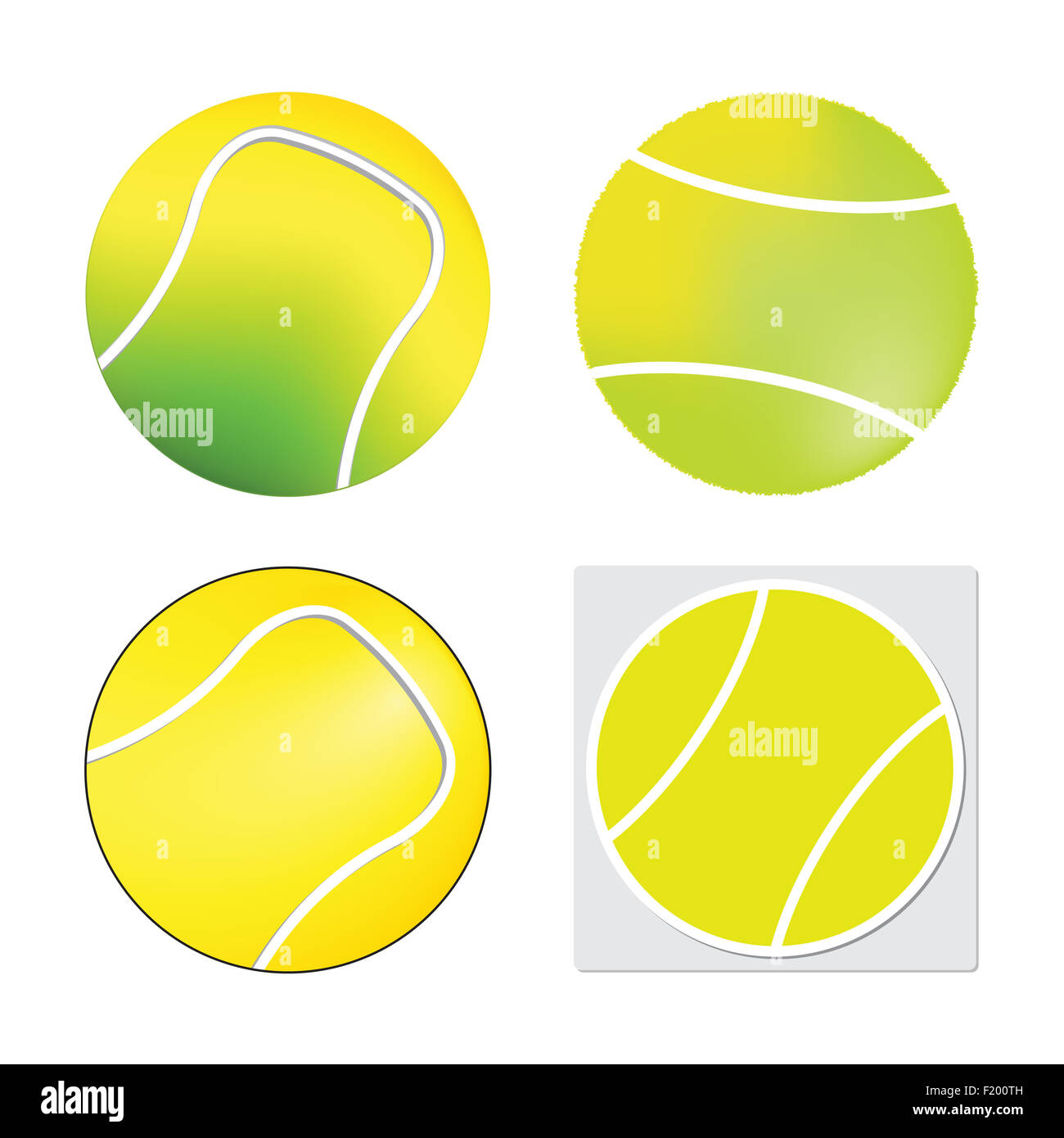 Tennis ball set - Vector isolated on white background. Icon and ...