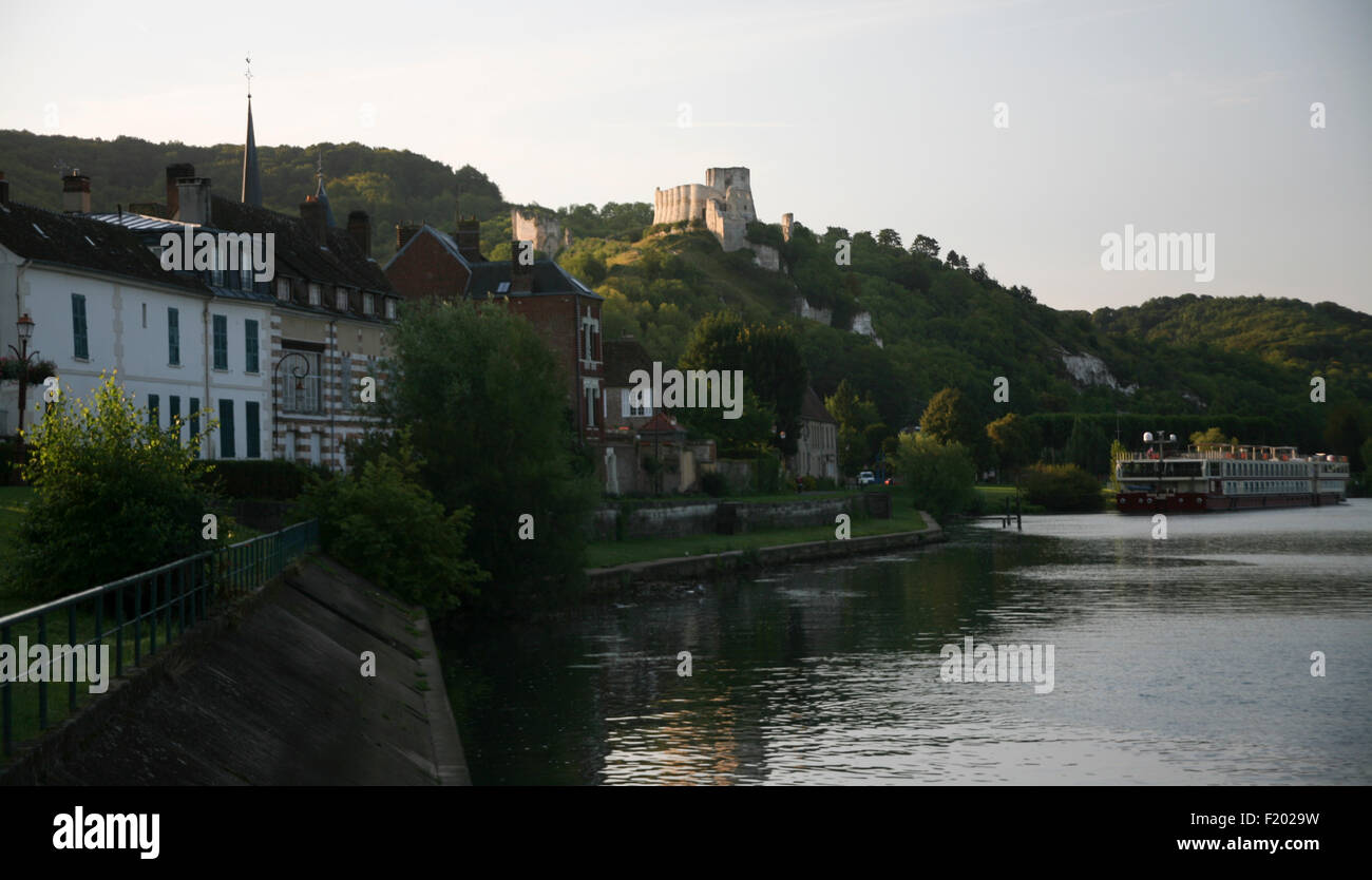 View along the River Seine, Les Andelys, Upper Normandy, France, Europe Stock Photo