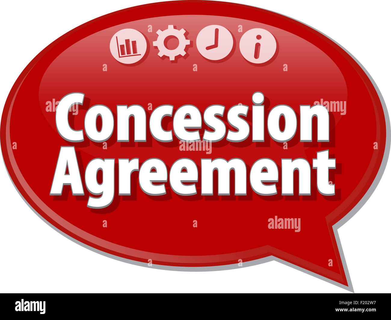 Speech bubble dialog illustration of business term saying Concession