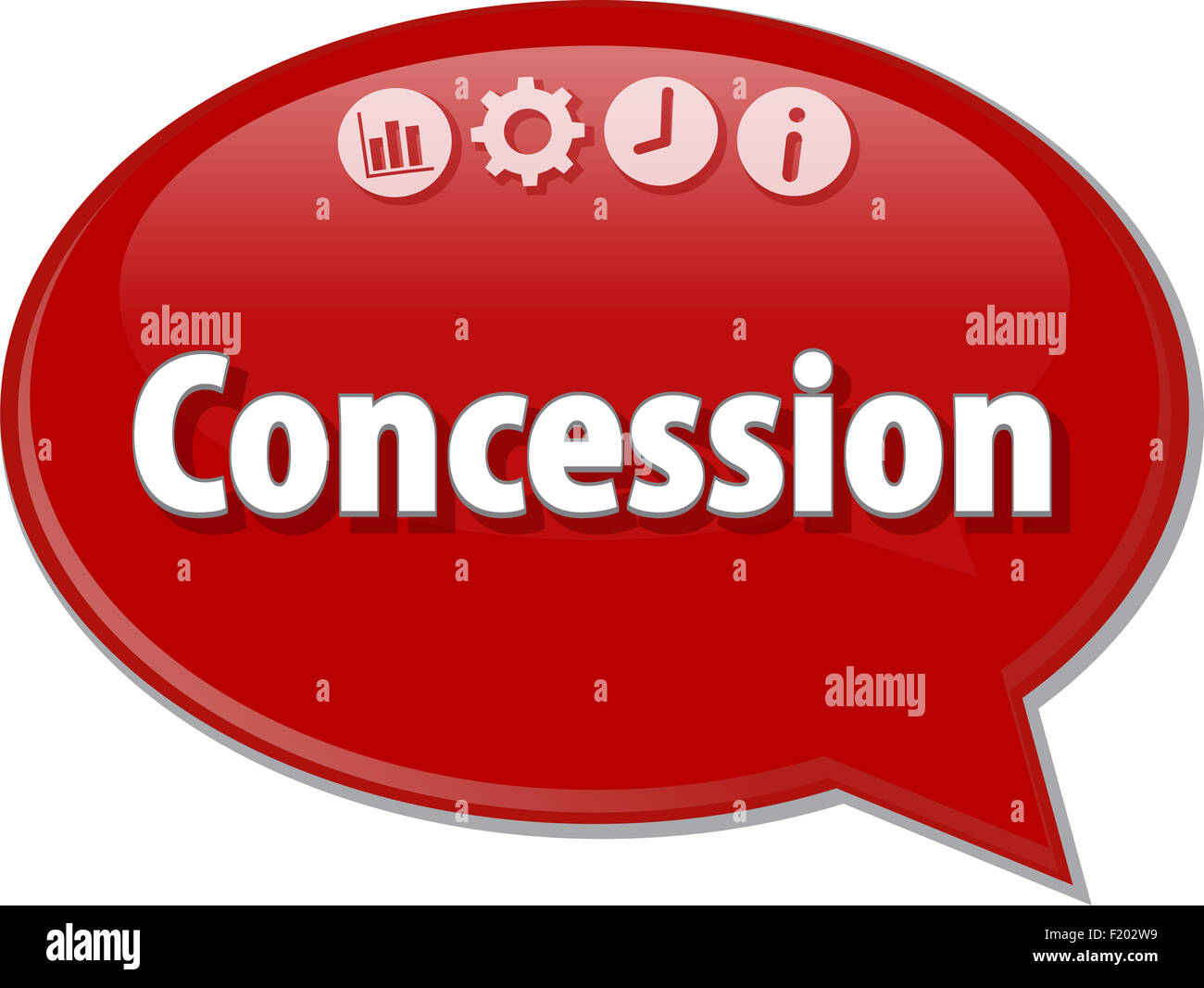 Speech bubble dialog illustration of business term saying Concession