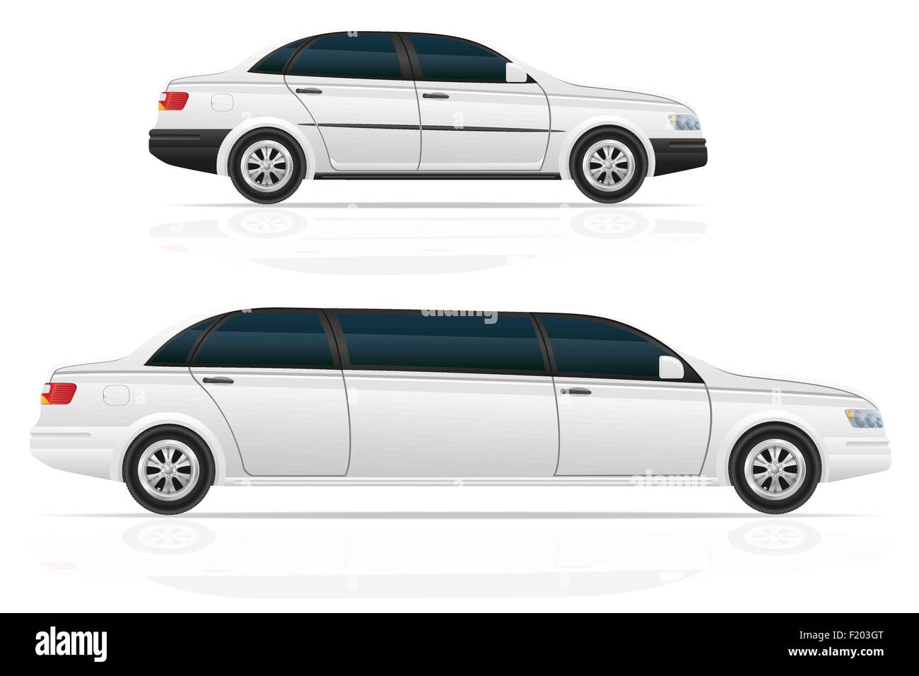car sedan and limousine vector illustration isolated on white ...