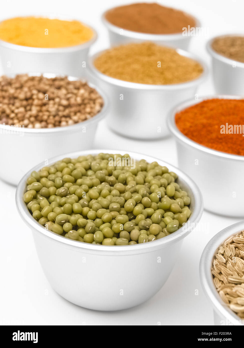 Mung beans in bowl Stock Photo