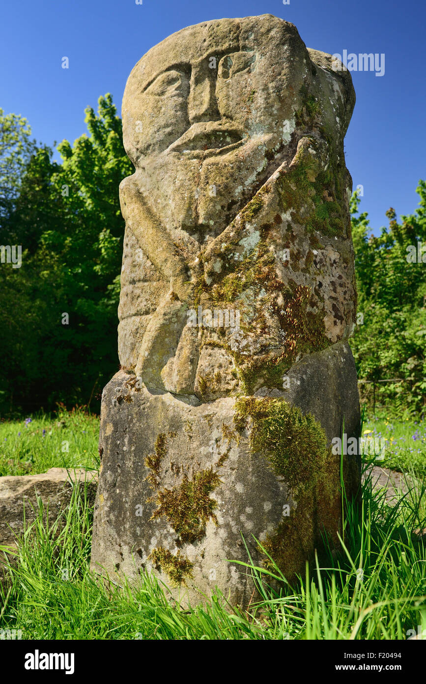 Ireland, County Fermanagh, Boa Island, Carved stone pagan figures that