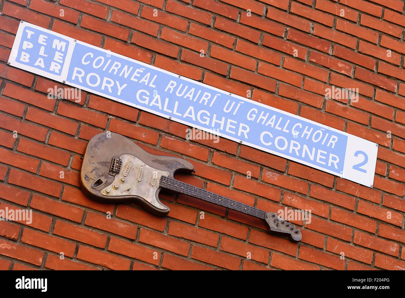 Ireland County Dublin Dublin City Temple Bar Wall dedicated to Ireland's legendary blues guitarist Rory Gallagher and known as Stock Photo