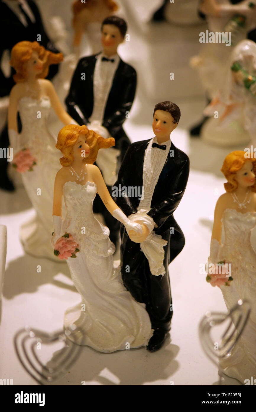 Figuren als Illustration zum Thema Hochzeit, Berlin. Stock Photo