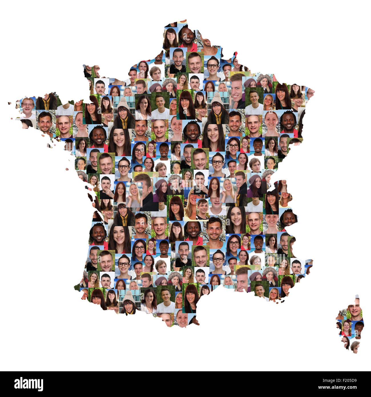 France map multicultural group of young people integration diversity isolated Stock Photo - Alamy