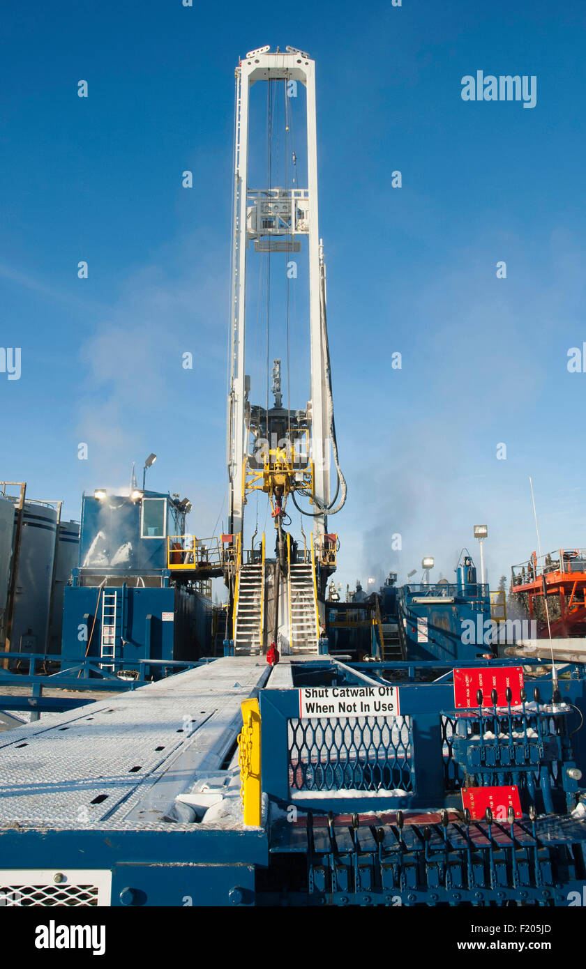 Canada, Alberta, Wabasca, Coil rig drilling an exploration well. Stock Photo