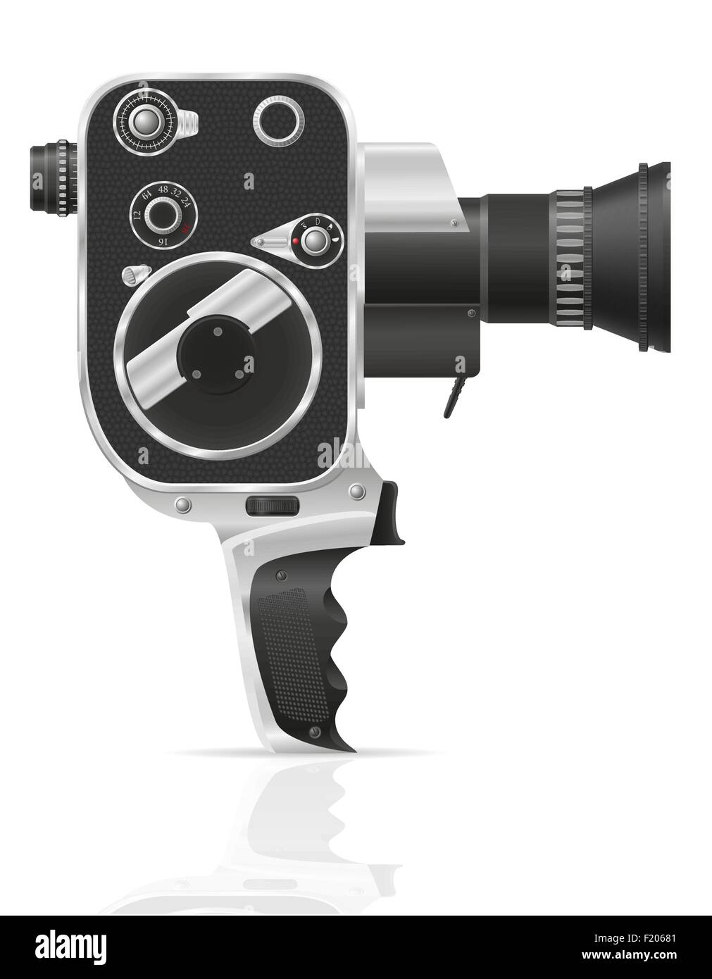old retro vintage movie video camera vector illustration isolated on ...