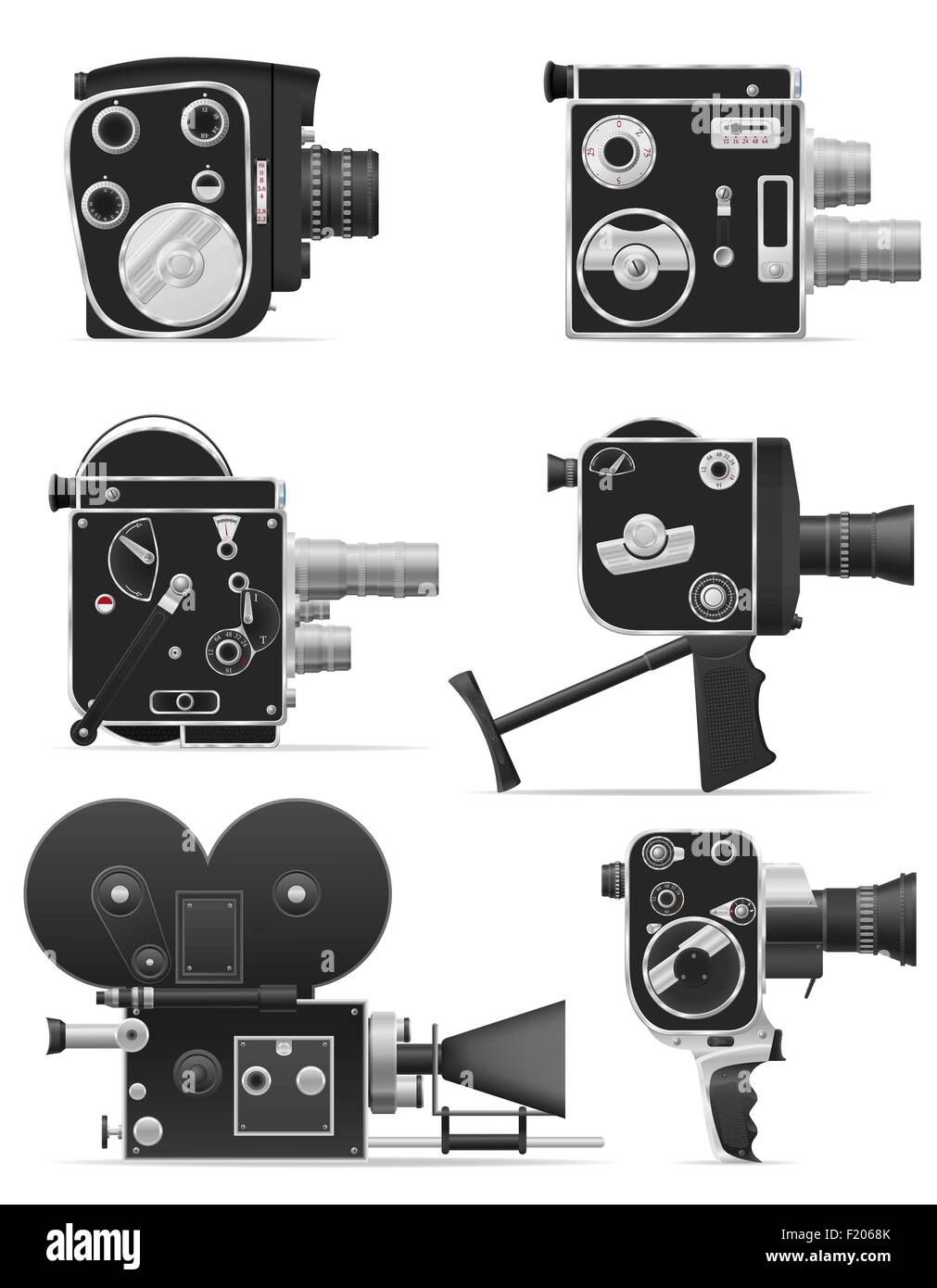 old retro vintage movie video camera vector illustration isolated on white  background Stock Vector Image & Art - Alamy