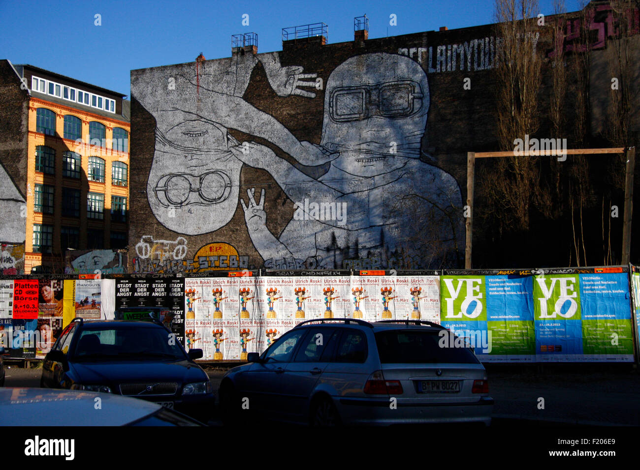bemalte Hausfassade, Graffity, Berlin-Kreuzberg. Stock Photo