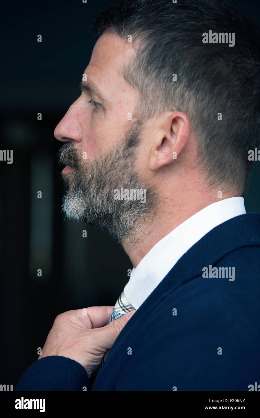side profile of a handsome businessman with beard Stock Photo