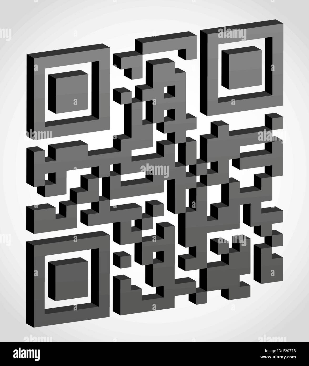 abstract qr code visually 3d effect vector illustration isolated on ...