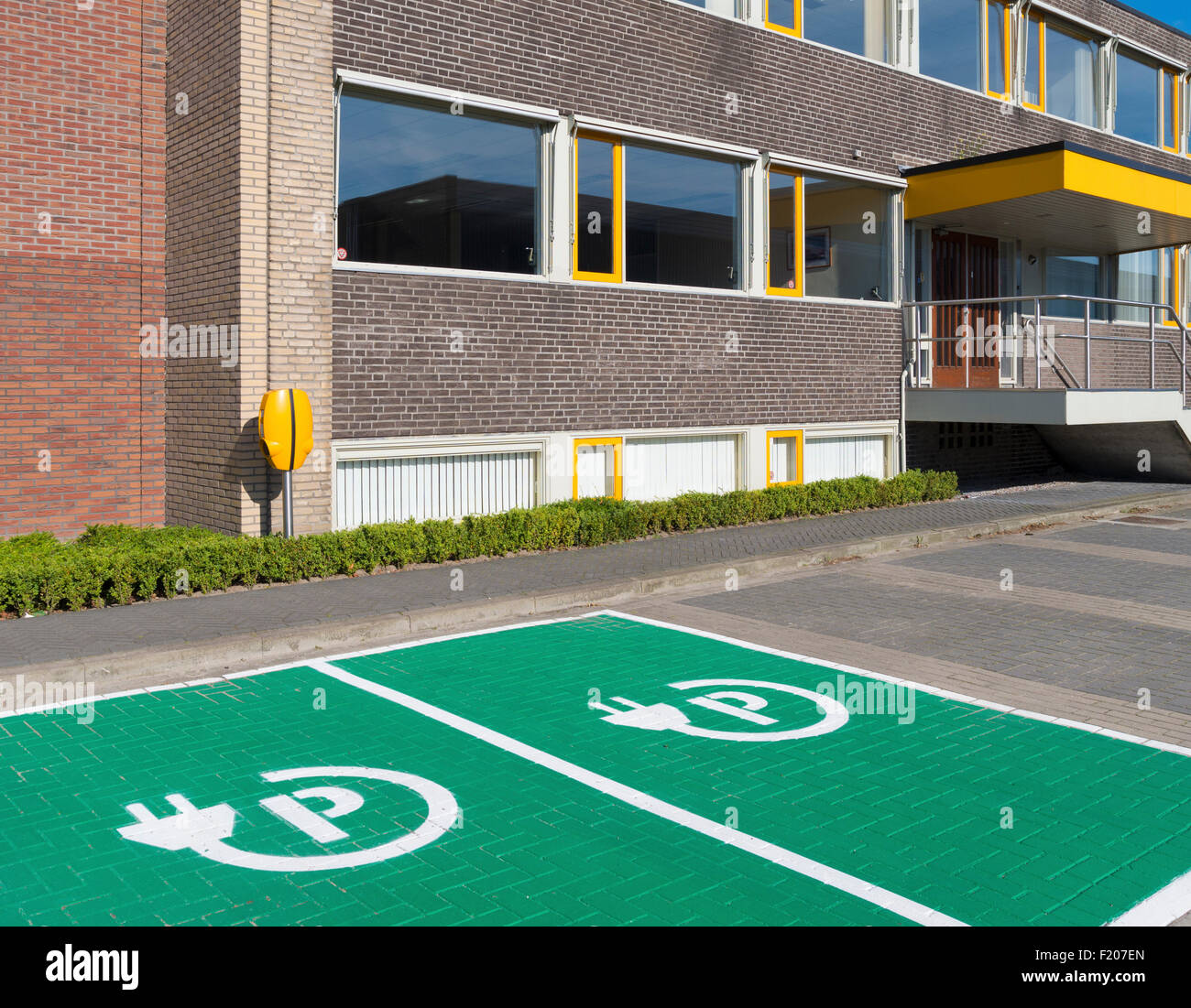parking place and charging station for electric cars Stock Photo