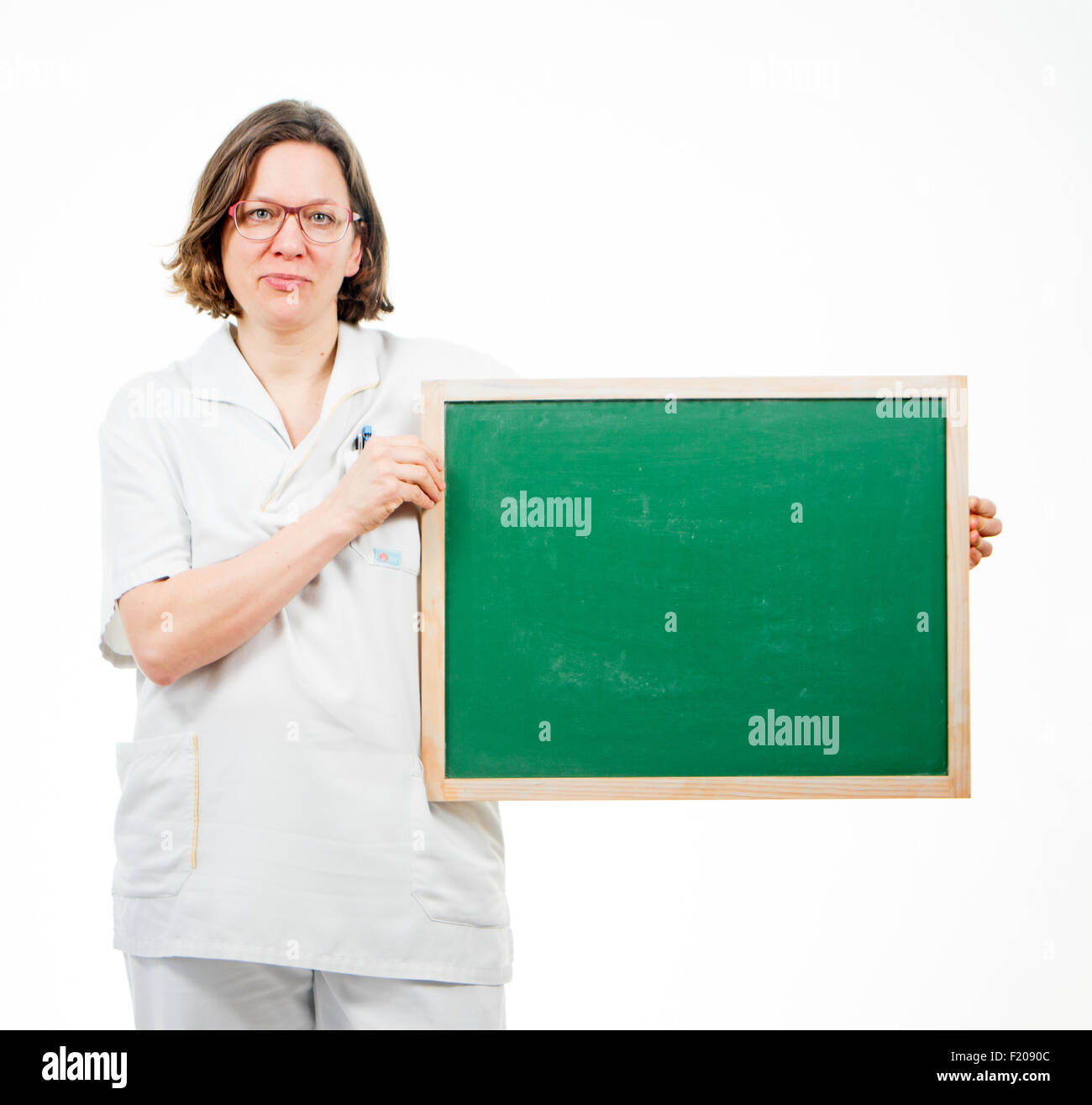 Krankenschwester mit Tafel Stock Photo