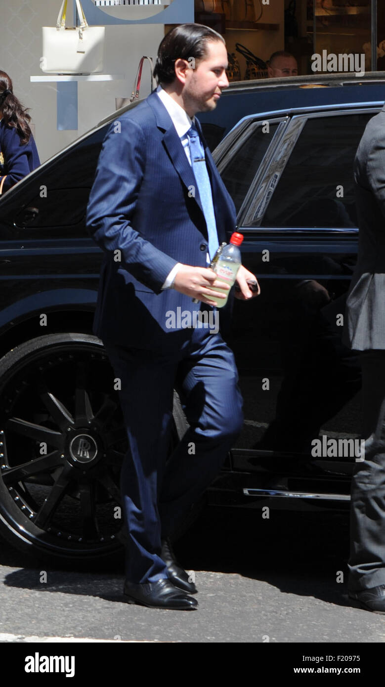 James Stunt seen leaving Sotheby’s in London Featuring: James Stunt