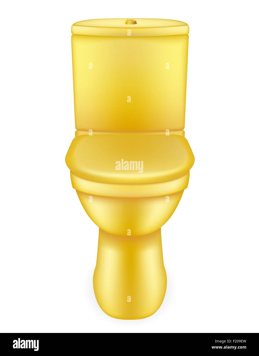 golden toilet bowl vector illustration isolated on white background