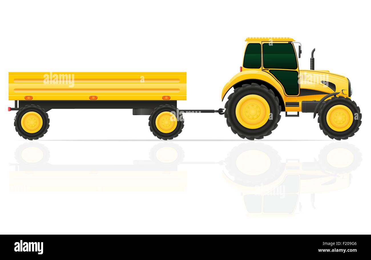 tractor trailer vector illustration isolated on white background Stock ...