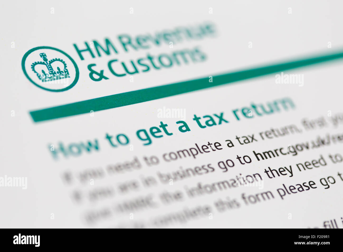How to get a tax return HMRC Stock Photo