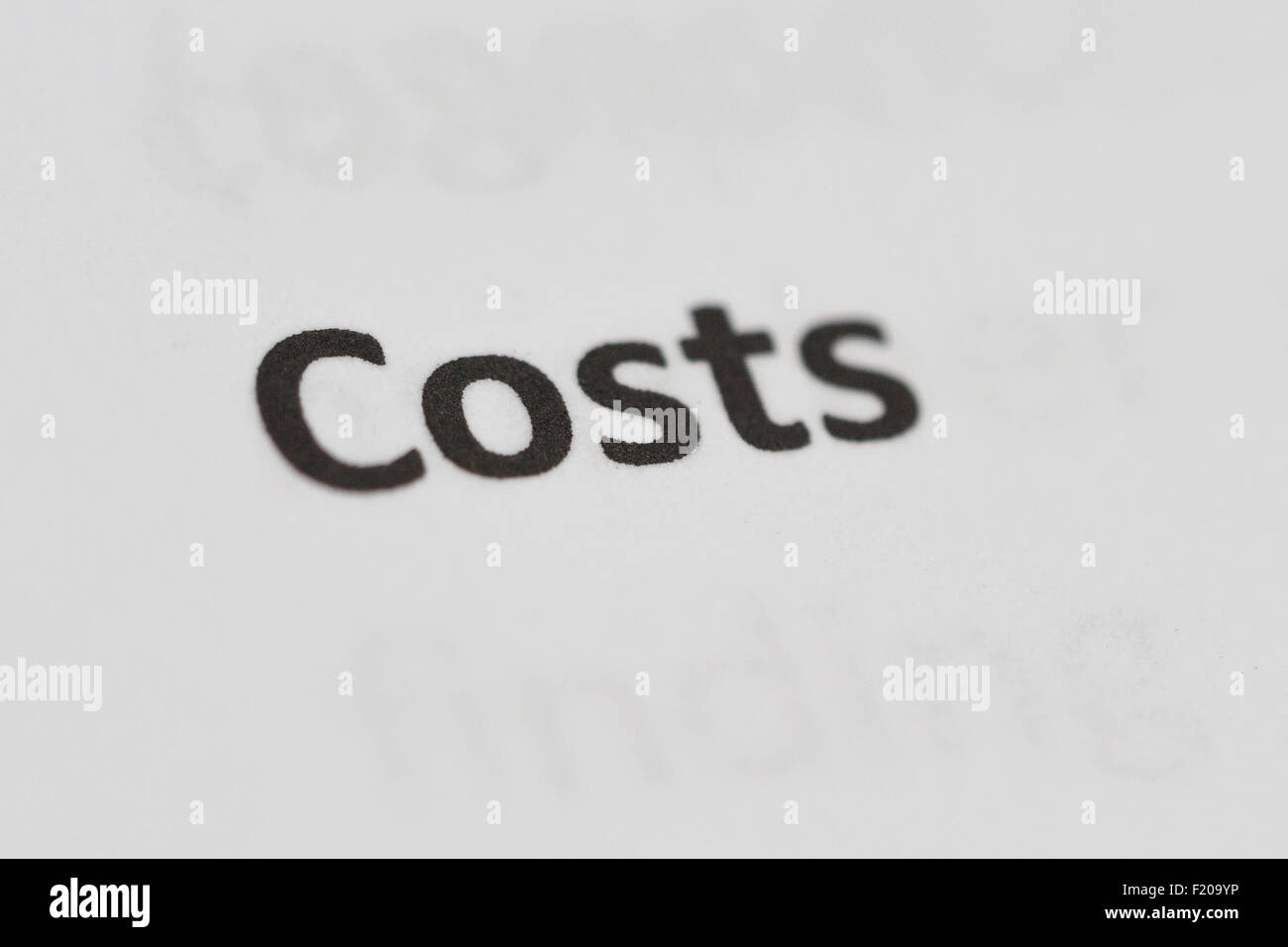 Costs Stock Photo