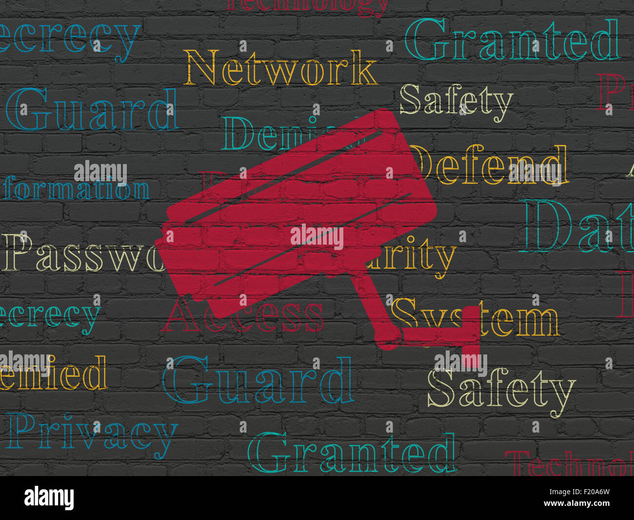 Safety concept: Cctv Camera on wall background Stock Photo - Alamy