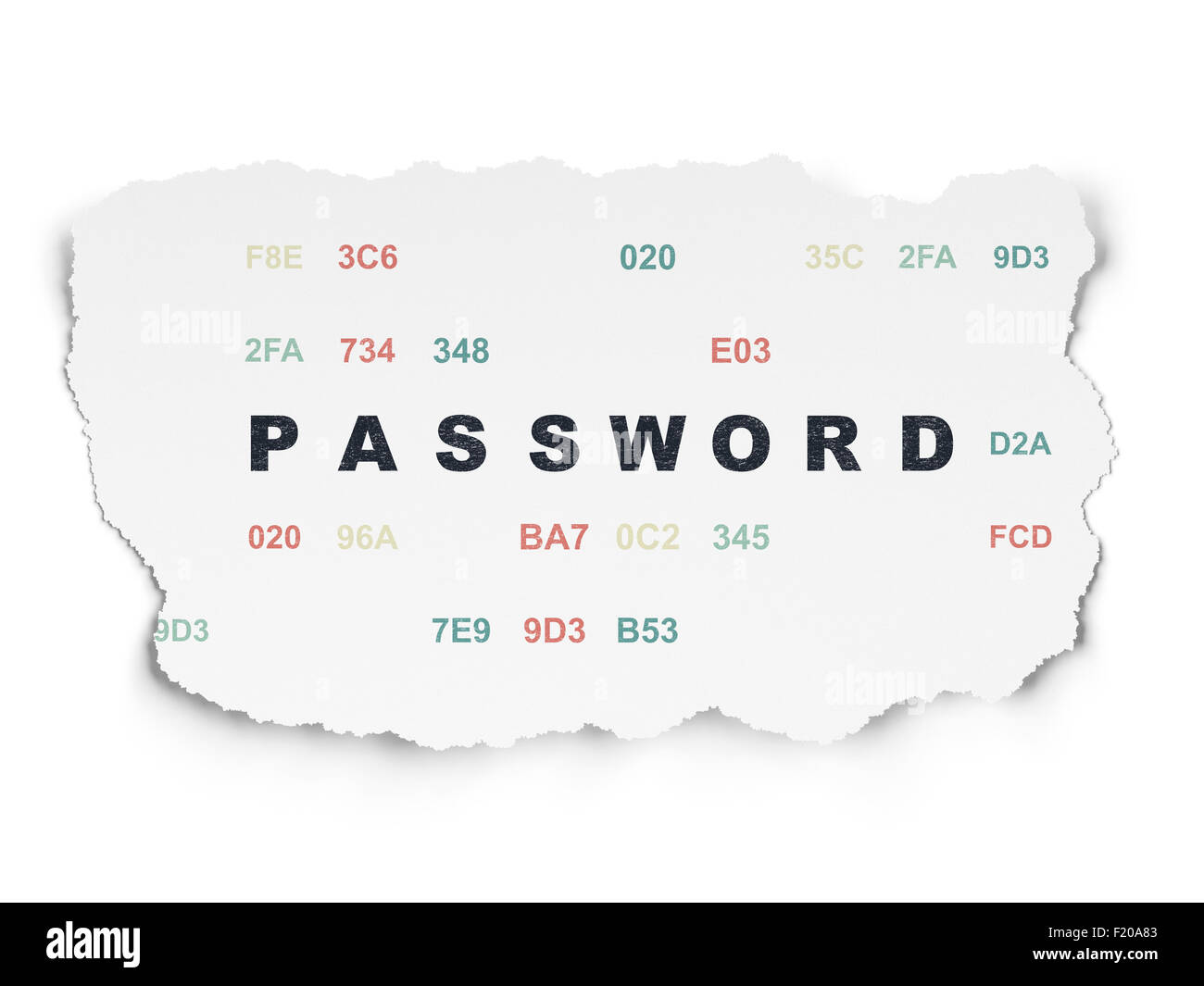 Protection concept: Password on Torn Paper background Stock Photo - Alamy