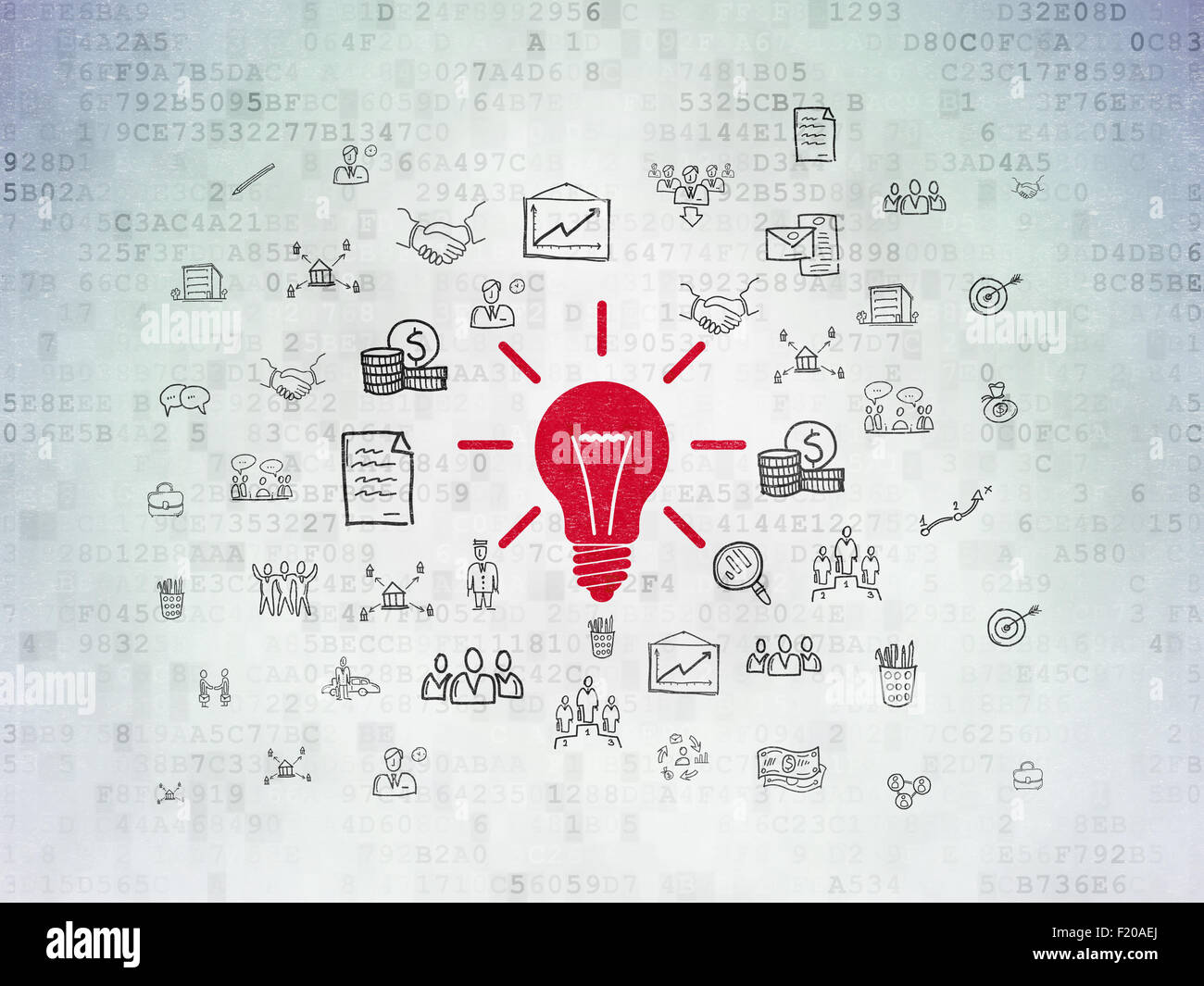 Business concept: Light Bulb on Digital Paper background Stock Photo ...