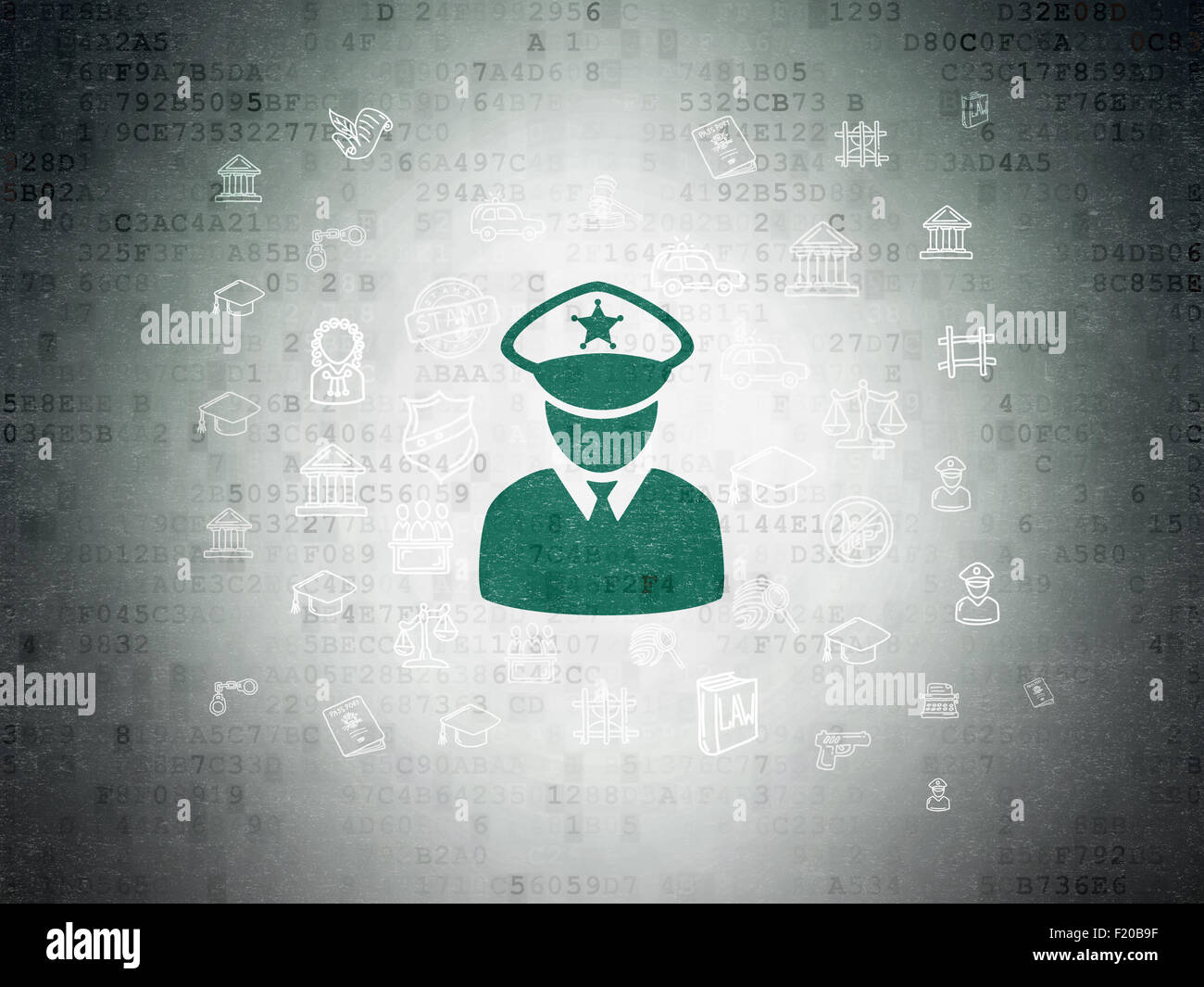 Law concept: Police on Digital Paper background Stock Photo - Alamy