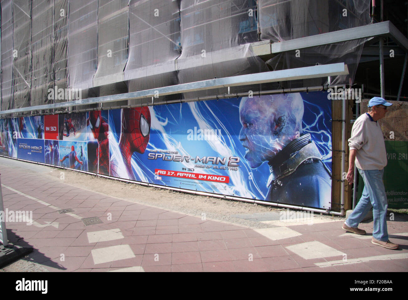 Werbeplakate fuer den Spielfilm 'Spiderman', Berlin. Stock Photo