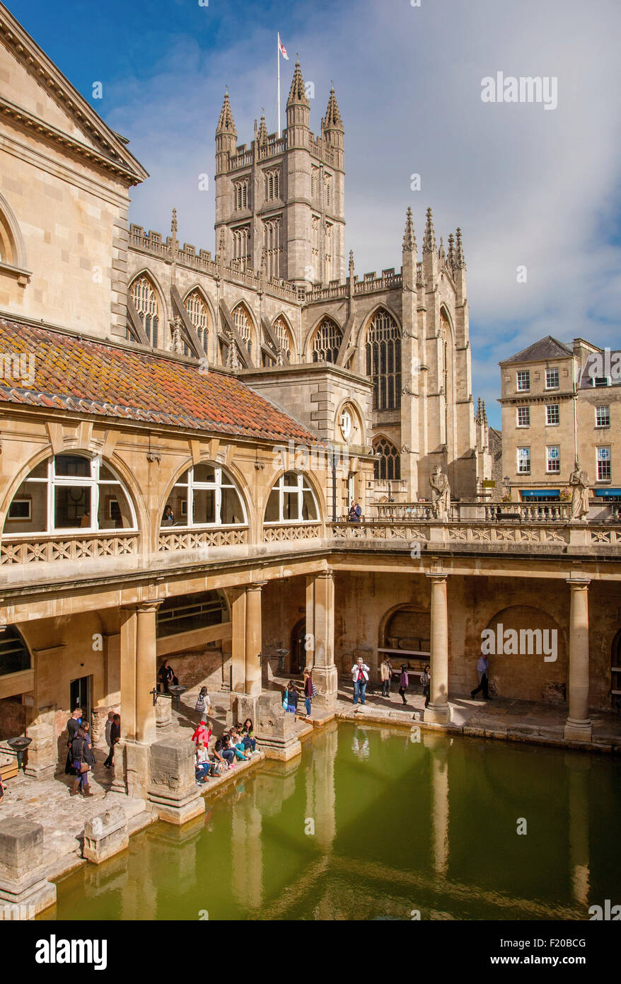 England, Bath, The Roman Baths, the great bath, the only hot springs in