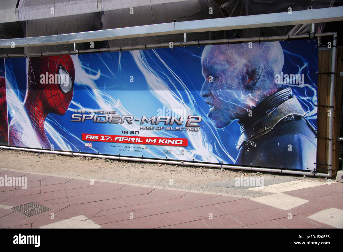 Werbeplakate fuer den Spielfilm 'Spiderman', Berlin. Stock Photo