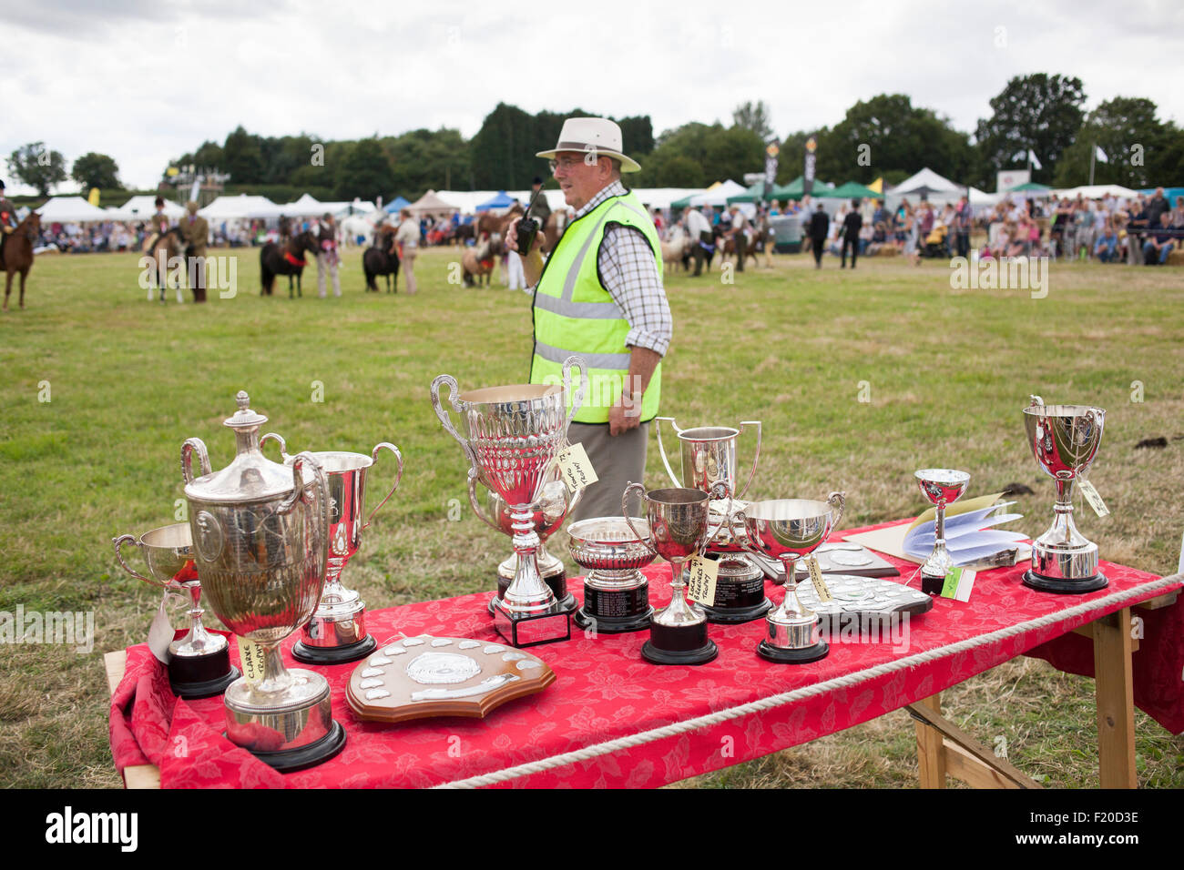 The 91st Fillongley Agricultural Show 2015. Prizes about to be awarded in the show ring. Stock Photo