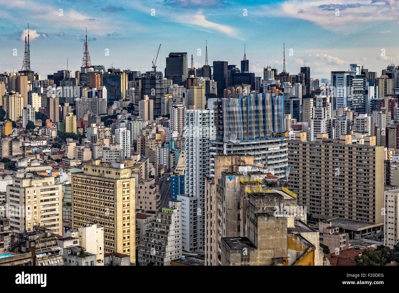 View of skyscrapers and skyline, Sao Paulo, Brazil Stock Photo