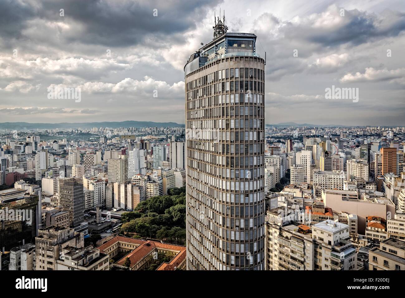 City skyline seen from a balcony in a building in Sao Paulo. The gigantic  city, famous for its cultural and business vocation in Brazil. 4958715  Stock Photo at Vecteezy