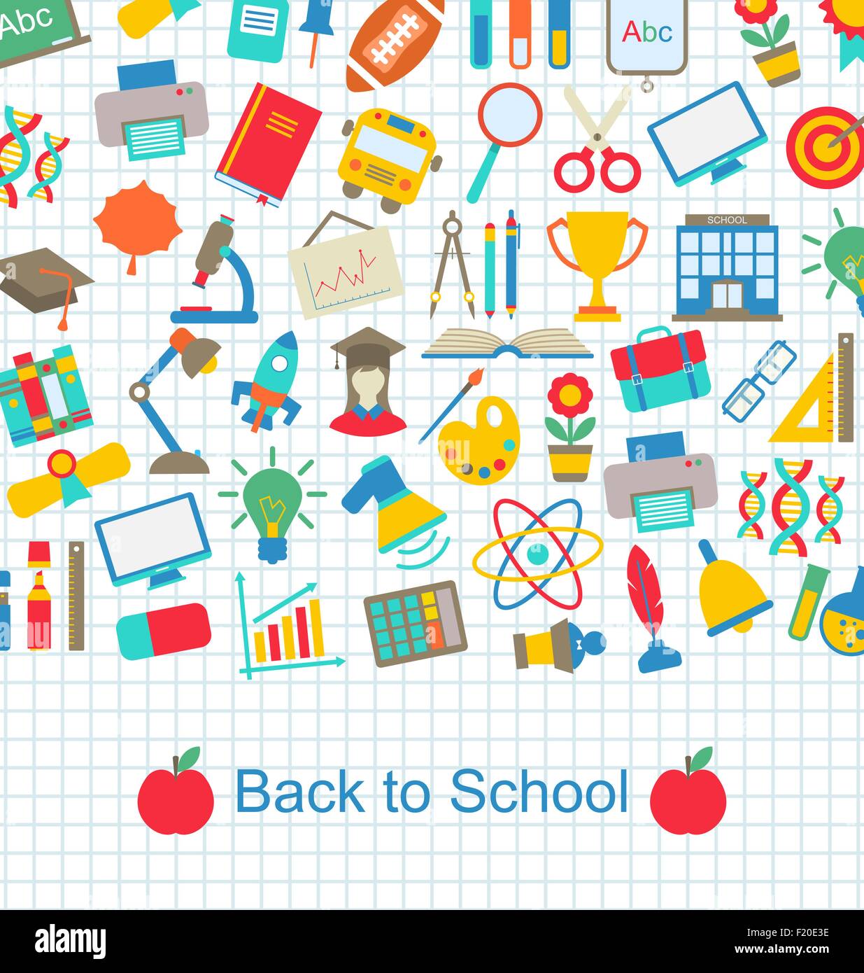 Back to School Background with Education Objects Stock Vector Image ...