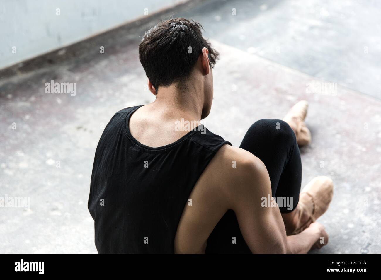 Dancer wearing ballet shoe in studio Stock Photo Alamy