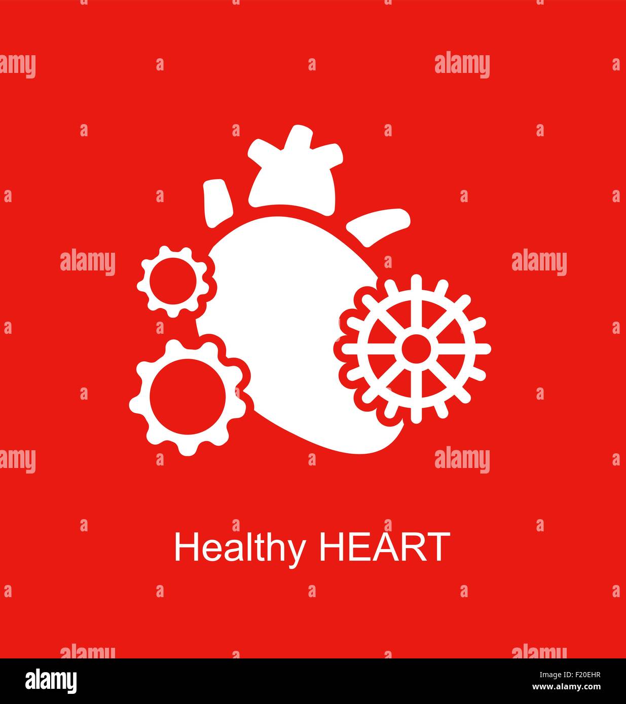Heart as a mechanism made of cogs and gears. Vector Illustration EPS10. Stock Vector