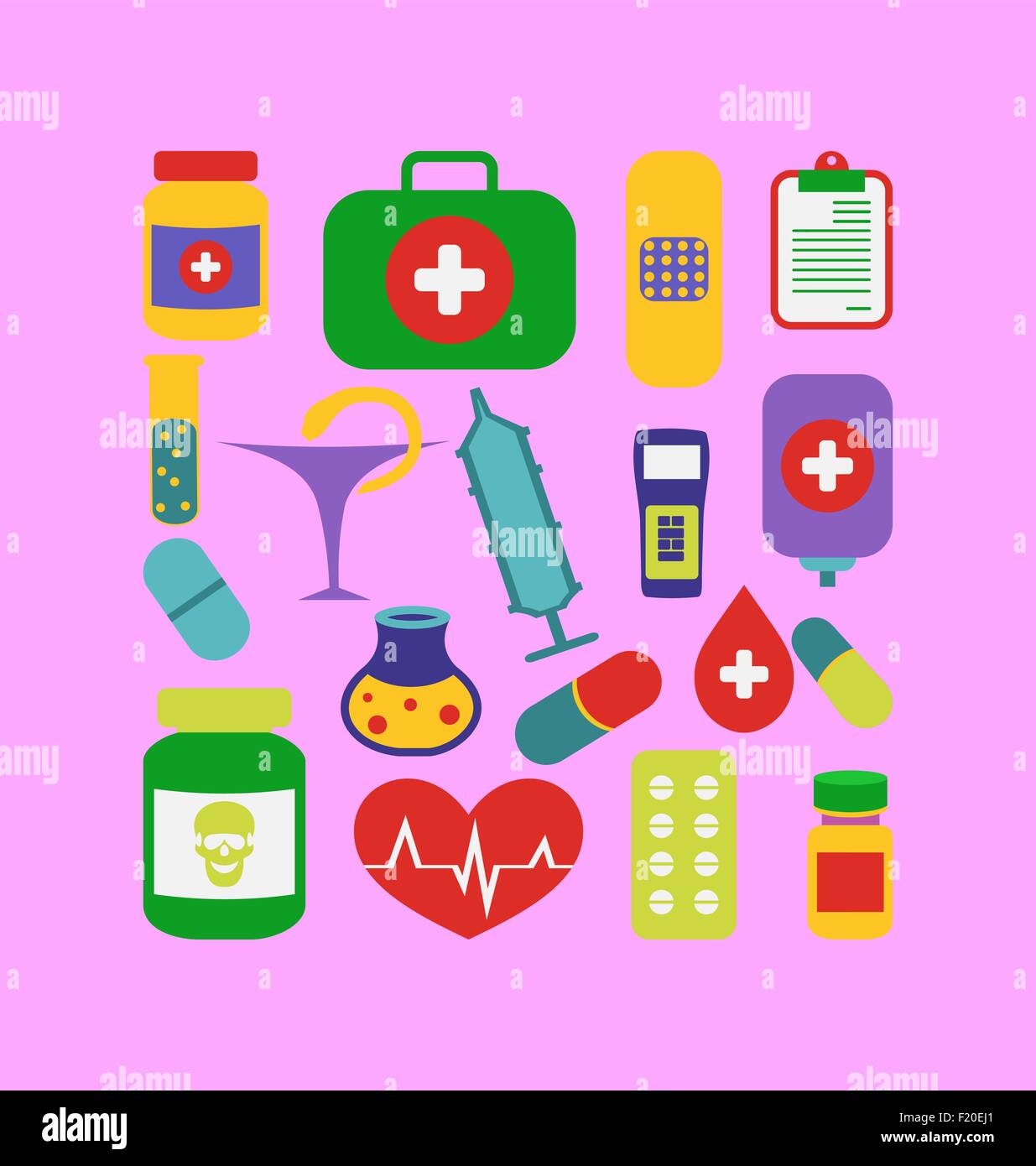 Set trendy flat medical icons Stock Vector Image & Art - Alamy