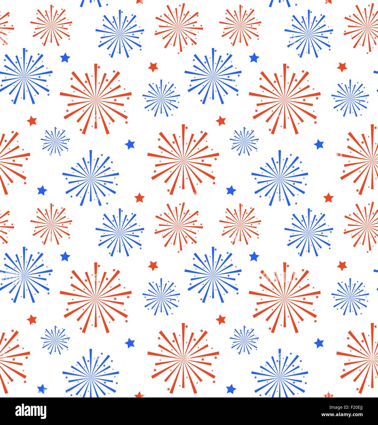 Seamless Pattern firework for Independence Day of USA, Wallpaper Stock Vector